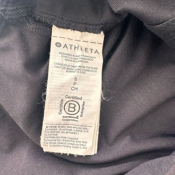 Athleta Blue Camo Conscious Crop Bikini Top Small Cups A-C - Picture 6 of 12